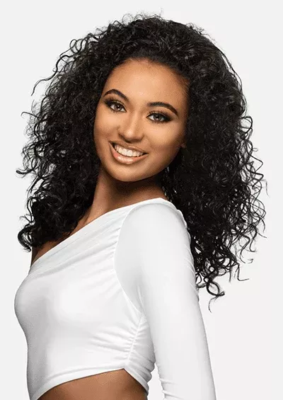 HW-112 [Deep Curl 3 in 1 Half Wig | Drawstring Cap/Headband | Curling Iron Safe]