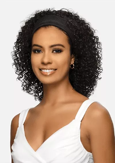 HW-411 [Water Wave 3 in 1 Half Wig | Drawstring Cap/Headband | 100% Unprocessed Virgin Remi Hair]