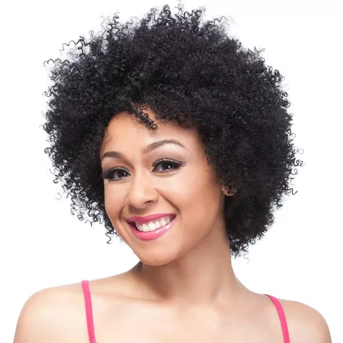 It's a Cap Weave Human Hair Wig AFRO CURL