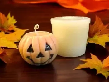 Jack-O-Lantern Silicone Mold Round Votive 1 Cavity 1826