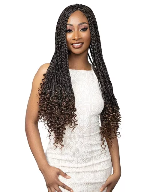 Janet Collection 3X BOX BRAID FRENCH CURL Crochet Braid 24″