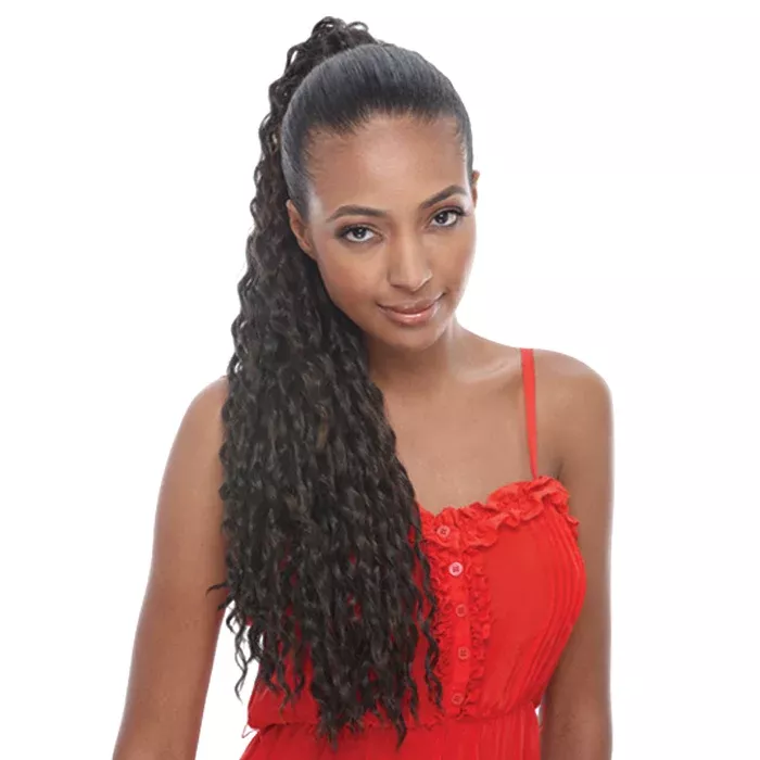 Janet Collection Drawstring Ponytail - AVOCADO