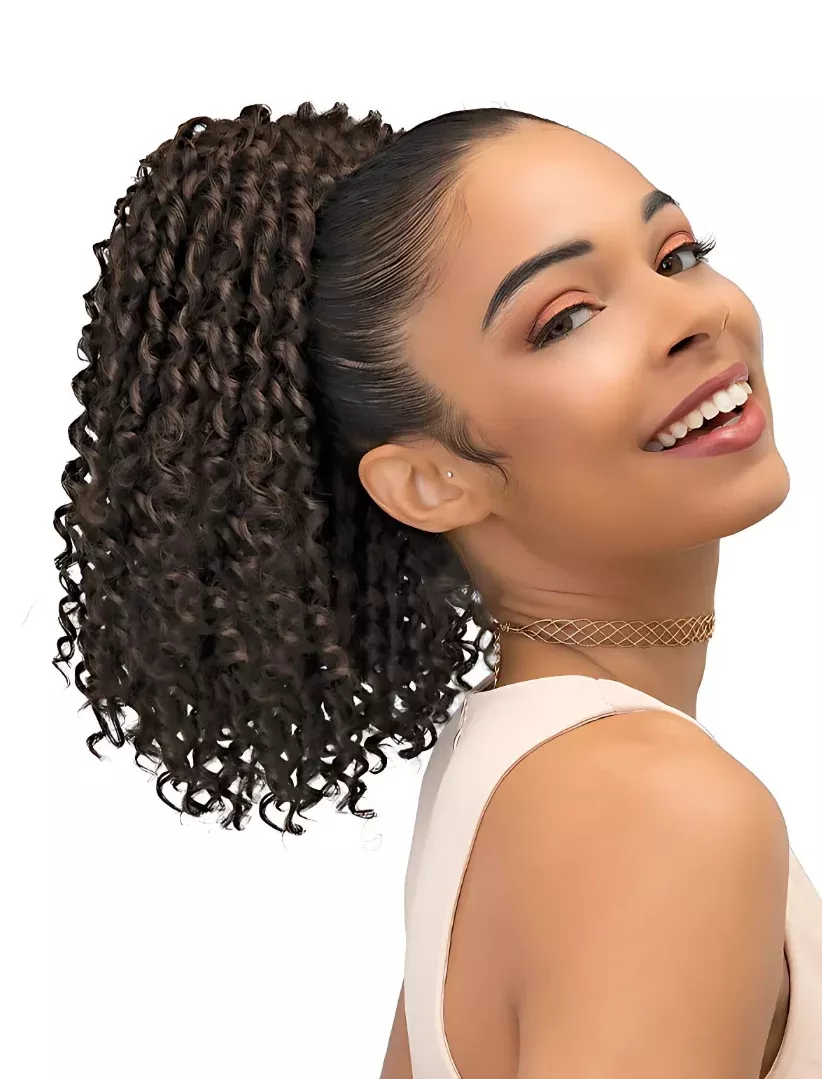 JANET COLLECTION DRAWSTRING PONYTAIL LIME