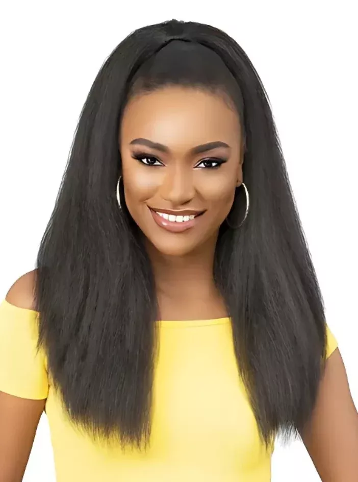 JANET COLLECTION FIG DRAWSTRING PONYTAIL