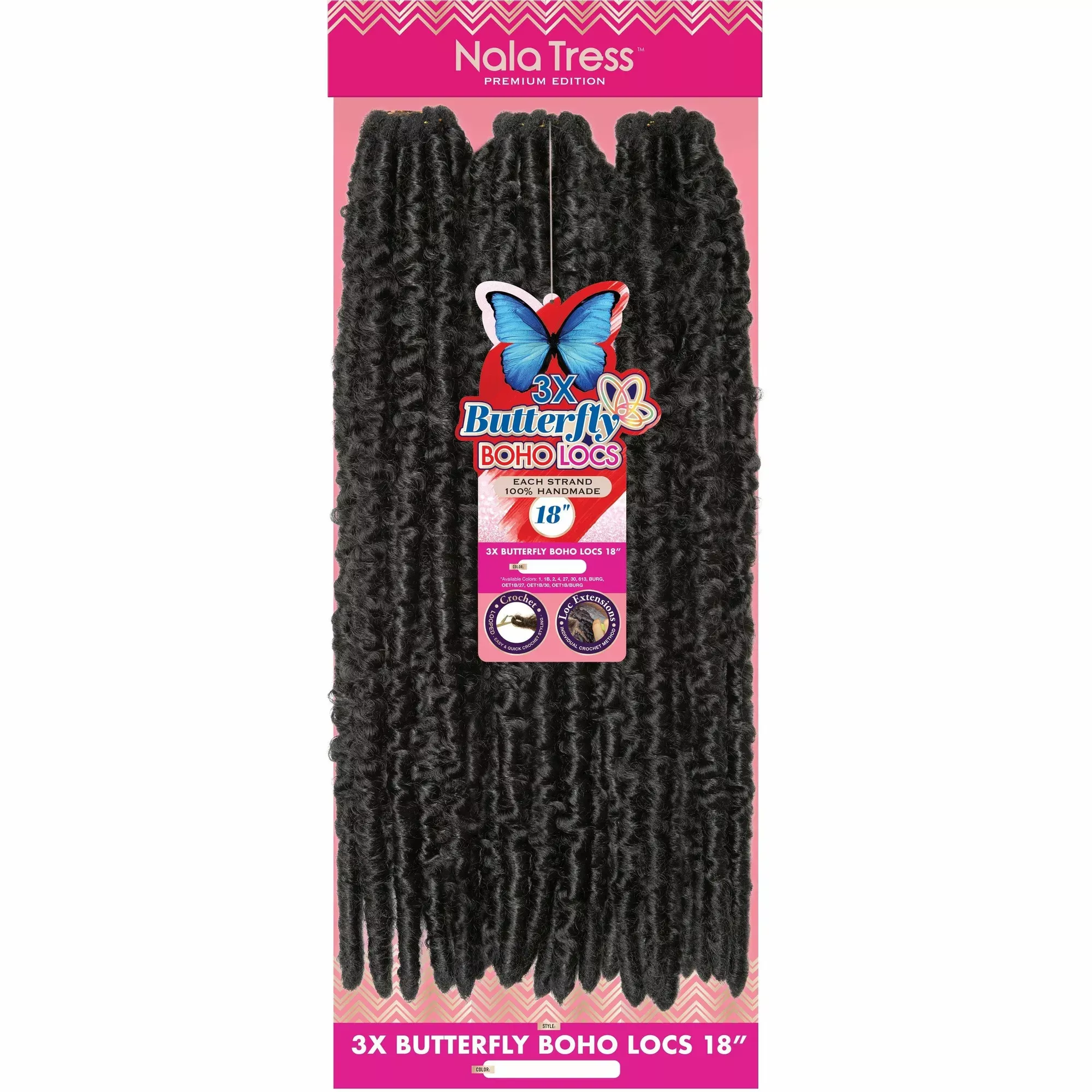 Janet Collection: Nala Tress 3X Butterfly Boho Locs 18″