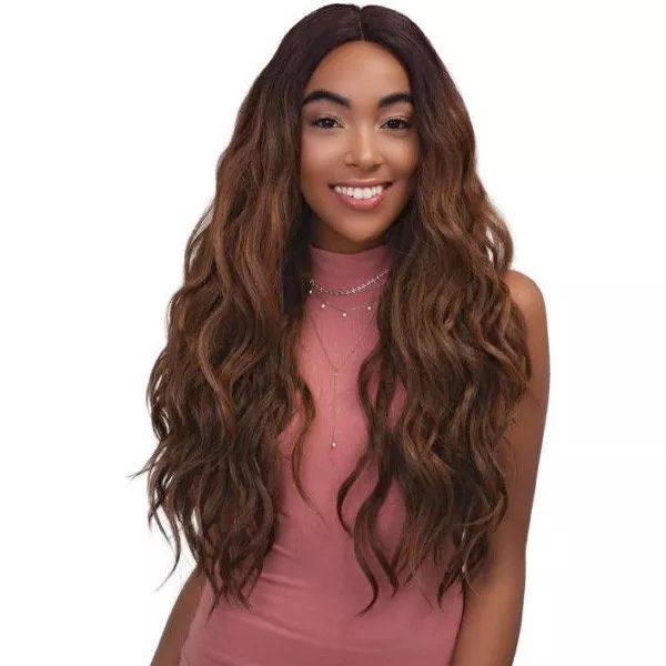 JANET COLLECTION NATURAL SUPER FLOW INVISIBLE DEEP PART LACE FRONT WIG - SUPER M