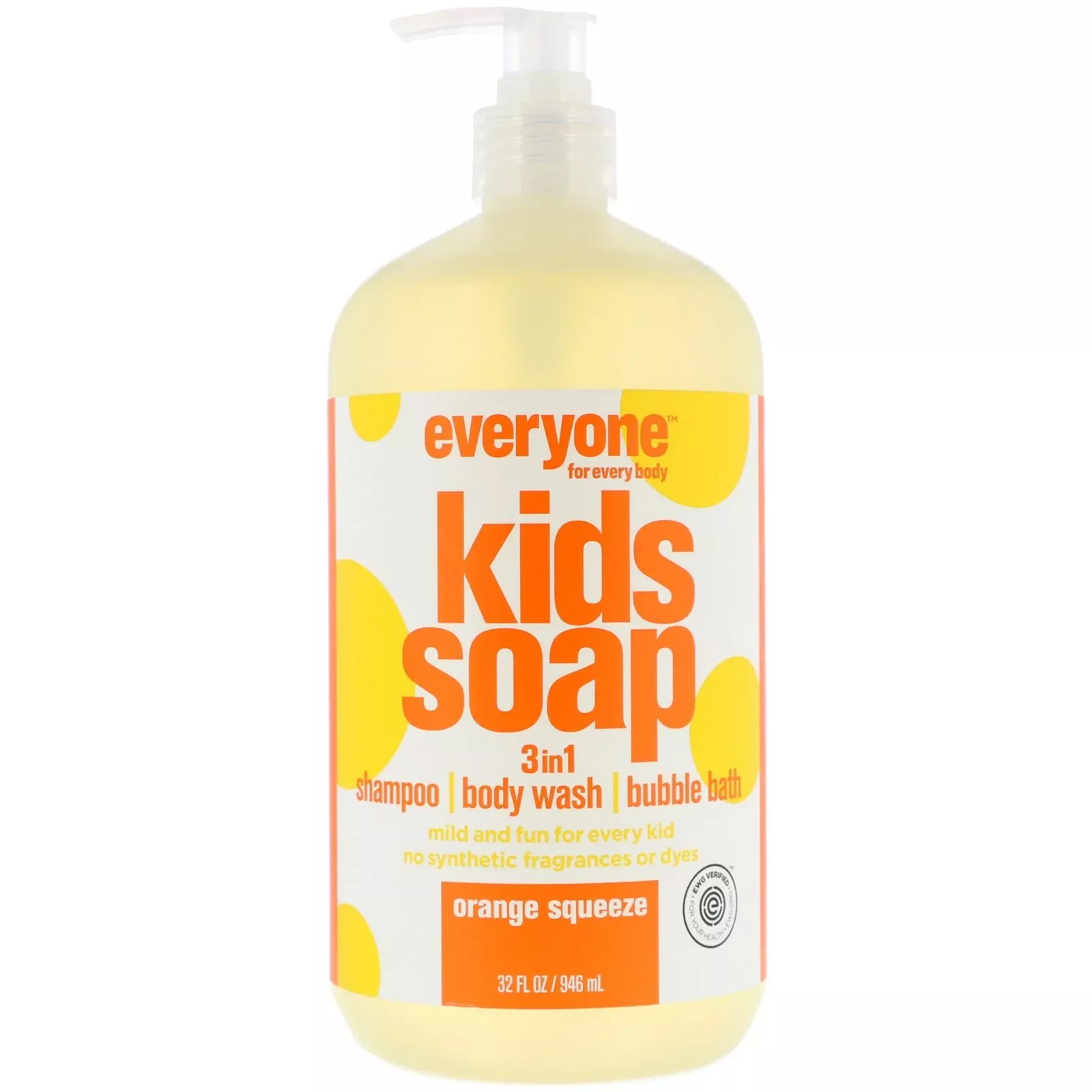 Kid 3-in-1 Shampoo, Body Wash & Bubble Bath – Orange Squeeze