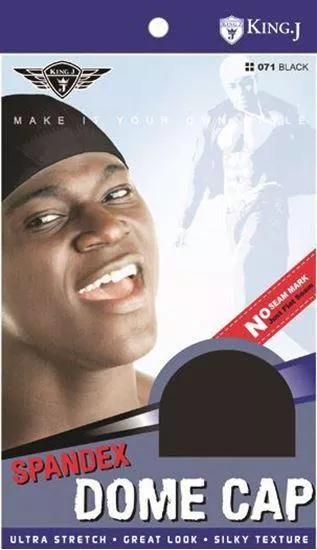 King.J Spandex Dome Cap #071 Black