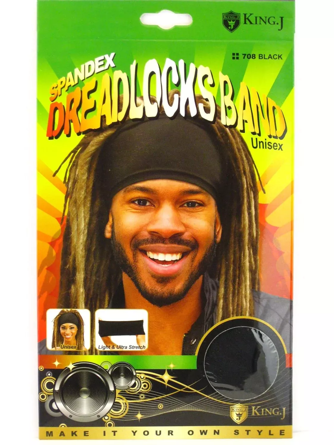 King.J Unisex Spandex Dreadlocks Band
