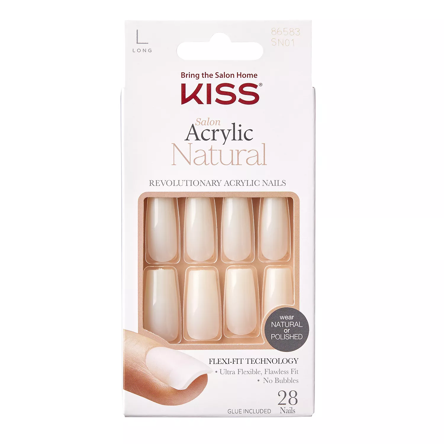Kiss Salon Acrylic Natural 28 Nails