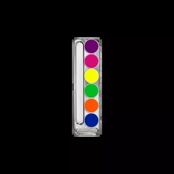 KRYOLAN AQUACOLOR UV-DAYGLOW PALETTE 6 COLORS