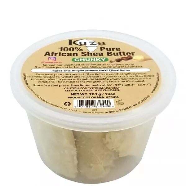 Kuza 100% African Shea Butter White Chunky 10oz