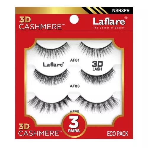 Laflare 3D Cashmere Eyelashes Eco Pack 3 Pairs