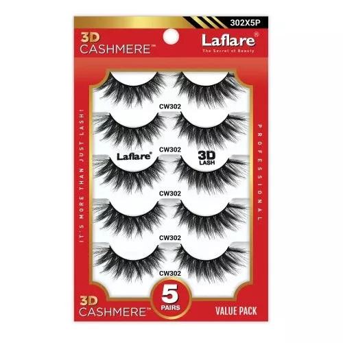 Laflare 3D Cashmere Eyelashes Value Pack 5 Pairs
