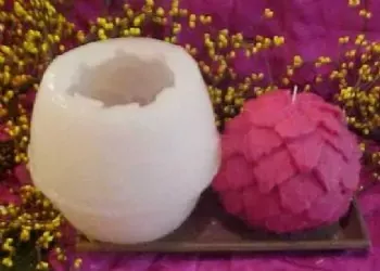 Large Leaf Ball Candle 1 Cavity Silicone Mold 3029