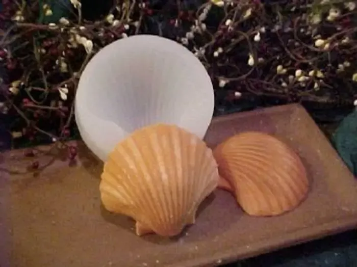 Large Scallop Sea Shell Soap 1 Cavity Silicone Mold 2076