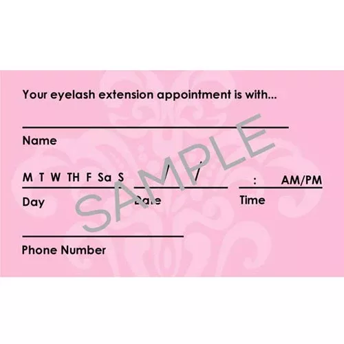 Lash Care Instructions & Appointment Card – 25 per Quantity