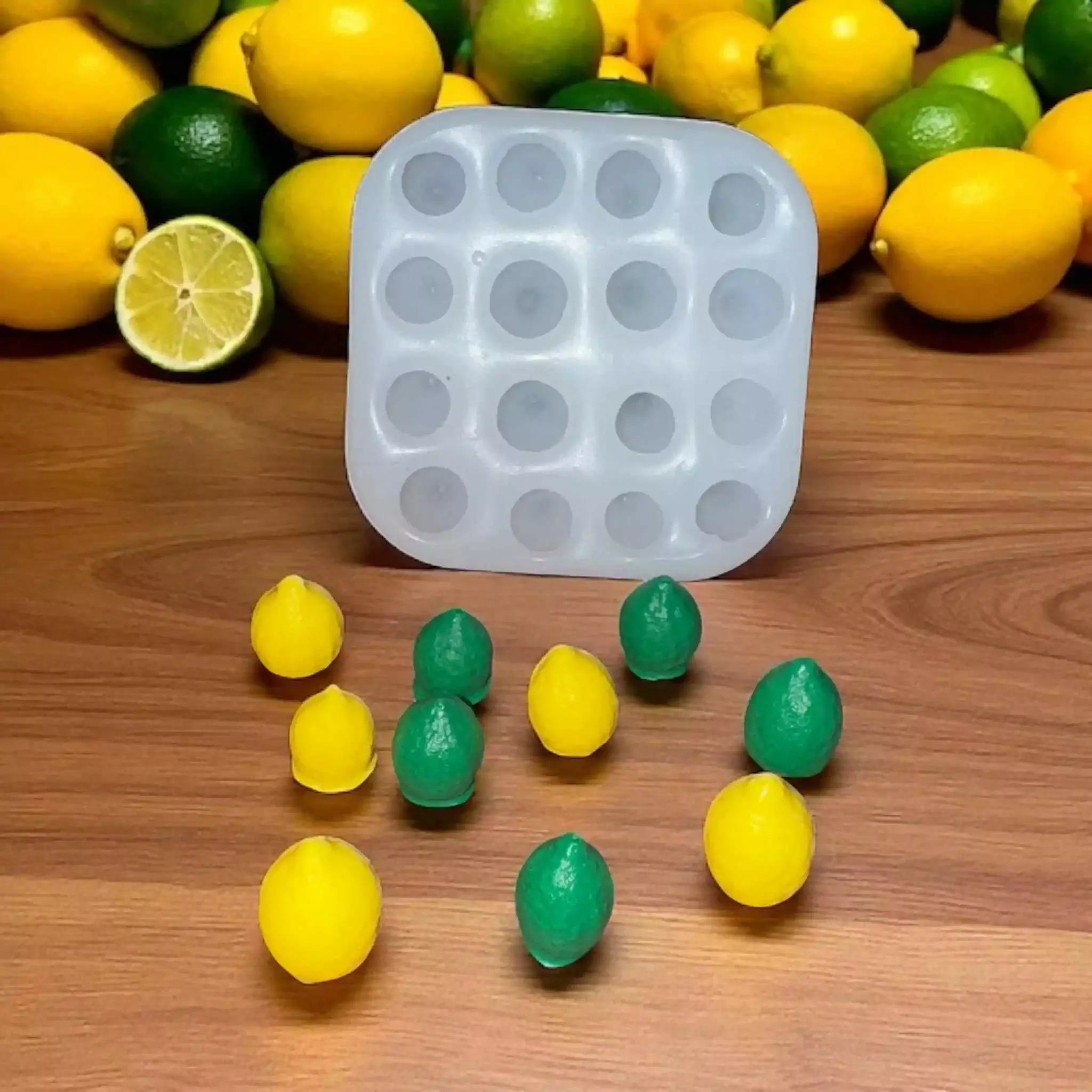 Lemon or Lime Mini Embeds Silicone Mold 16 Cavity 895