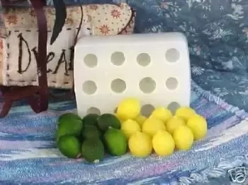 Lemon or Lime Small Embeds 12 Cavity Silicone Mold 96