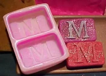 Letter M Soap Mold 2 Cavity Mold 141