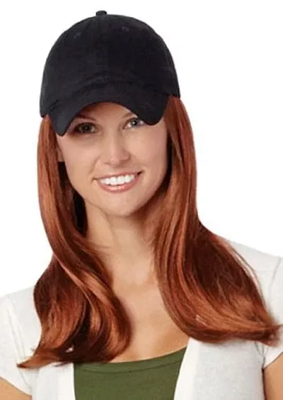 LONG HAT BLACK [Hats with Hair | Synthetic]