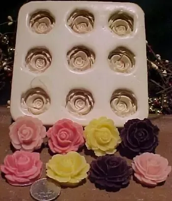 Lovely Rose Embeds 9 Cavity Silicone Mold 5060