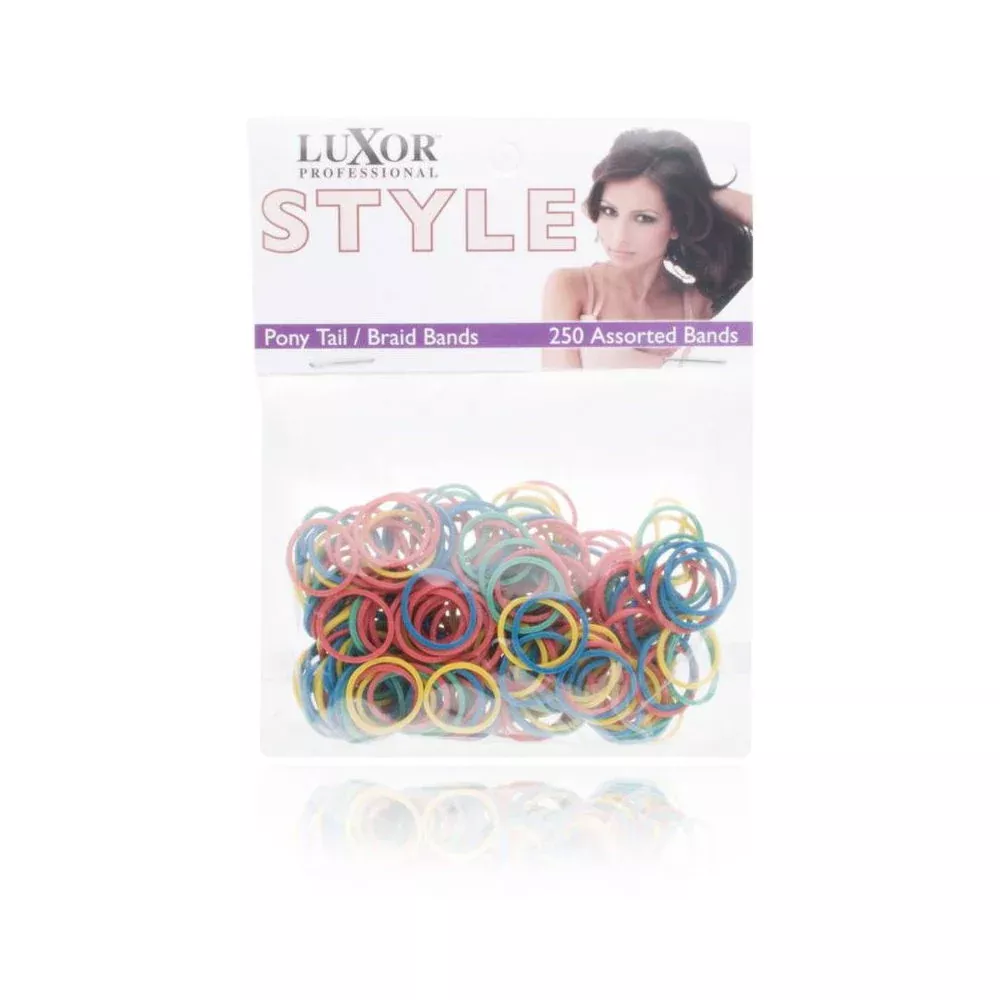 Luxor Professional Style Pony Tail Braid Bands 250 Assorted Bands