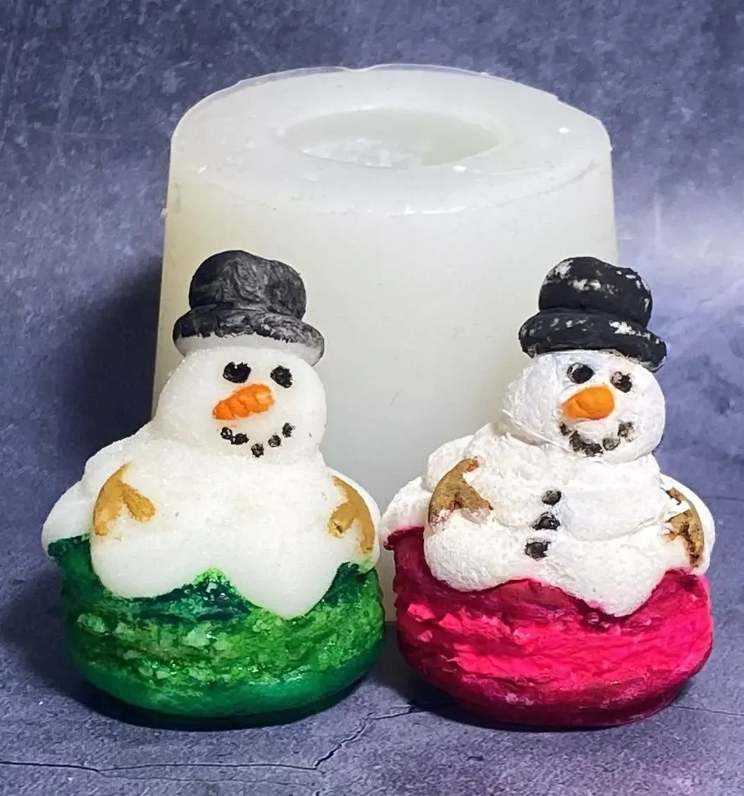Macaroon Snowman Tart 1 Cavity Silicone Mold 1790