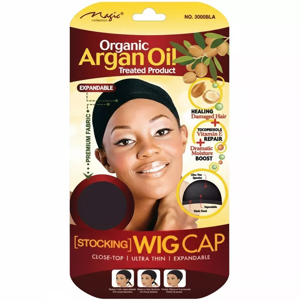 Magic Collection Organic Argan Oil Treated Stocking Wig Cap - 3000BLA