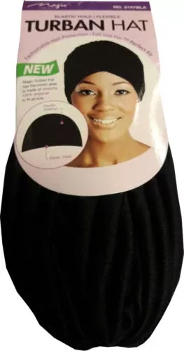 Magic Collection Turban Hat Elastic Hold and Flexible Black