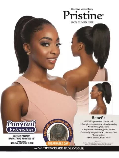 Mane Concept Pristine 100% Human Hair -STRAIGHT DRAWSTRING PONYTAIL 12"(PRPE05)