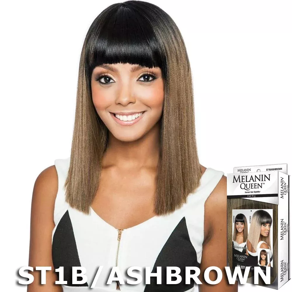 Melanin Queen Human Hair Blend Full Wig – ML101