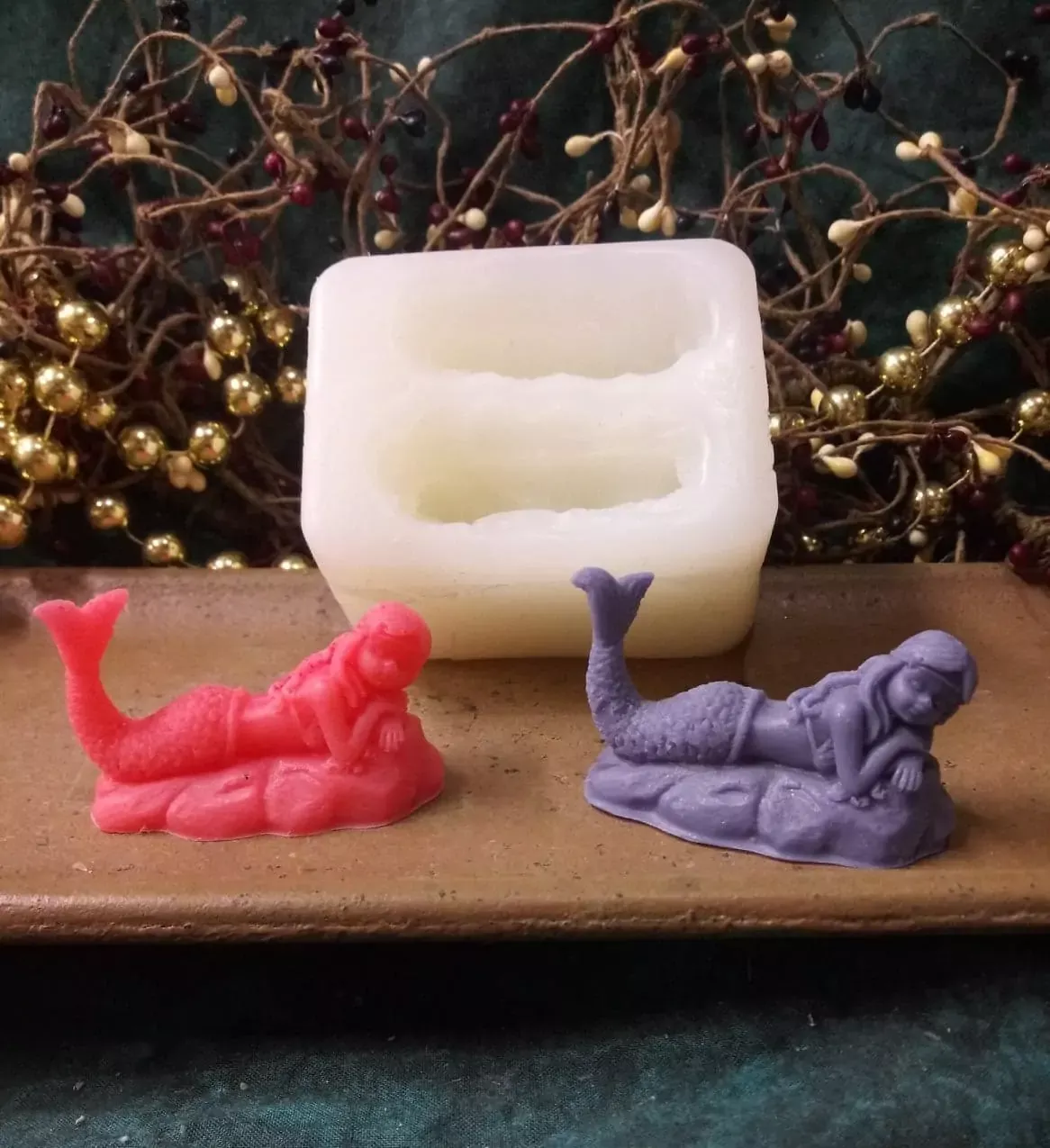 Mermaid Figure 2 Cavity Silicone Mold 5193