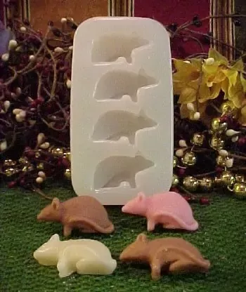 Mice Embeds 4 Cavity Silicone Mold 5273