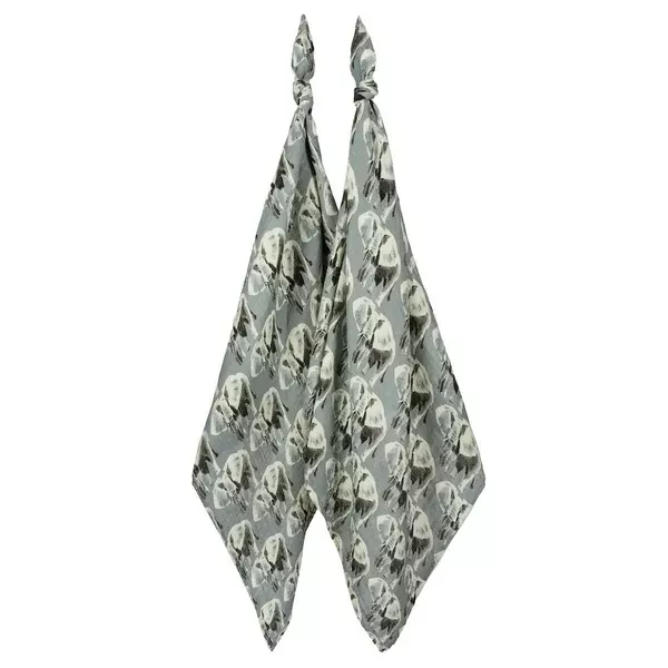 MILKBARN ORGANIC BURP CLOTH GREY ELEPHANT SET