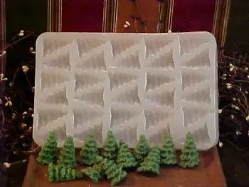 Mini Christmas Tree Embeds 30 Cavity Silicone Mold 1500