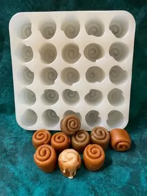 Mini Mini Cinnamon Bun Embeds 25 Cavity Silicone Mold 5091