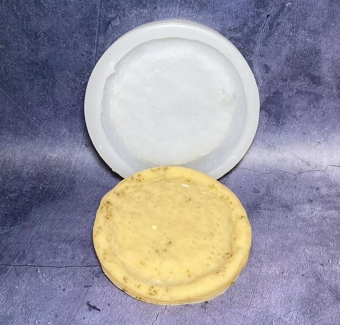 Mini Pizza Regular Crust 3. in Small Soap 1 Cavity Silicone Mold 2160