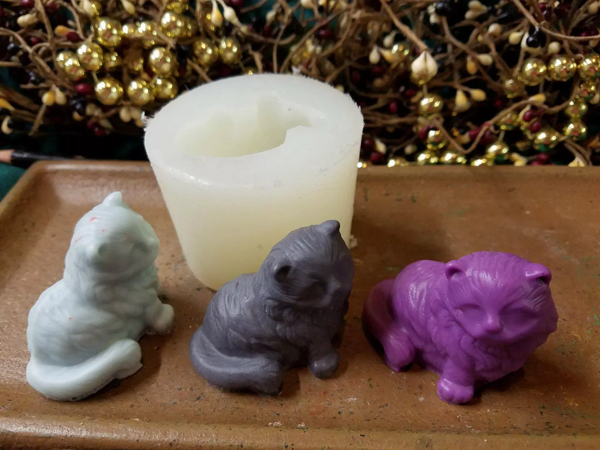 Miss Kitty Small Soap 1 Cavity Silicone Mold 1189