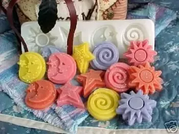 Moon and Stars Tarts 4 Cavity Silicone Mold 543
