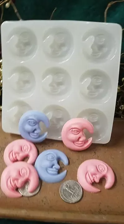 Moon with Face Embed 9 Cavity Silicone Mold 5059 (Copy)
