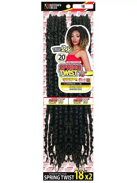 Motown Tress 2X SPRING TWIST Crochet Braid 18 C.2SPRNG18