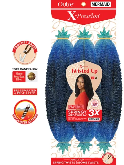 [MULTI PACK DEAL] Outre X-Pression Twisted Up 3X SPRINGY AFRO TWIST Crochet Braid 24″- 10pcs