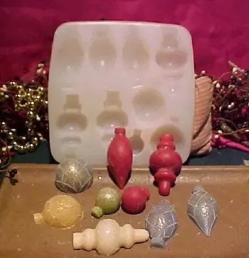 Old Fashioned Christmas Ornament Embeds 9 Cavity Silicone Mold 4020