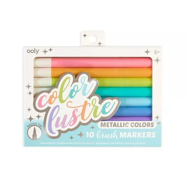 OOLY COLOR LUSTRE METALLIC BRUSH MARKERS SET