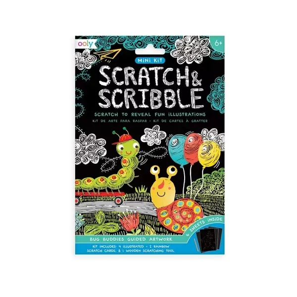 OOLY MINI SCRATCH & SCRIBBLE ART KIT: BUG BUDDIES