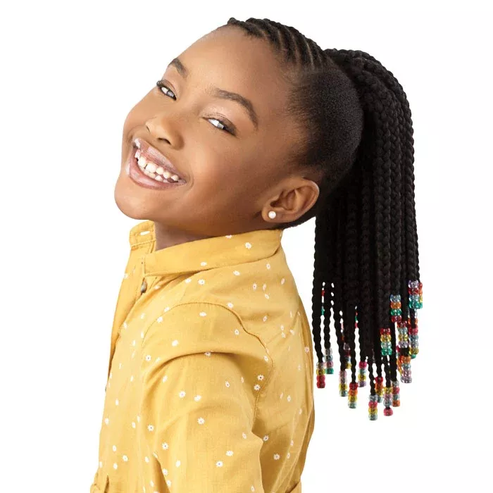 Outre Lil Looks Kids Drawstring Ponytail - BEADED BOX BRAIDS 12"