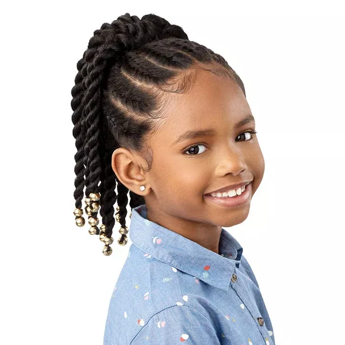 Outre Lil Looks Kids Drawstring Ponytail - BEADED TWIST 12"