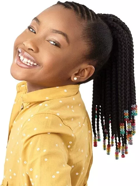 Outre Lil Looks Premium Synthetic Drawstring Ponytail - BEADED BOX BRAIDS 12