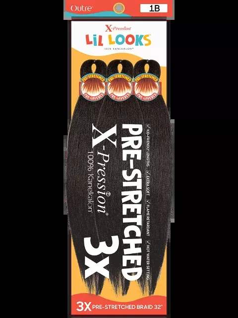 Outre X-Pression Lil Looks 3X PRE-STRETCHED BRAID 32″